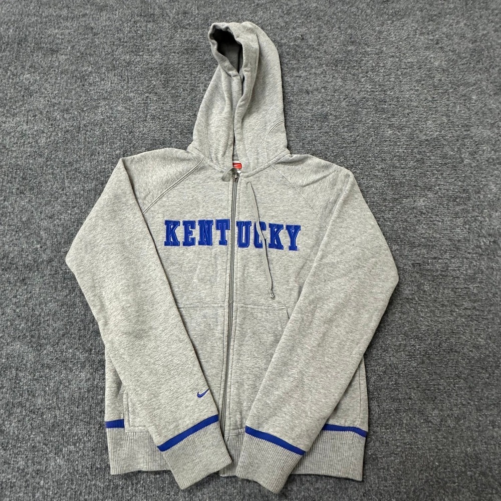 Nike Hoodie Womens Size S Grey Kentucky Wildcats Full Zip Embroidered Athletic